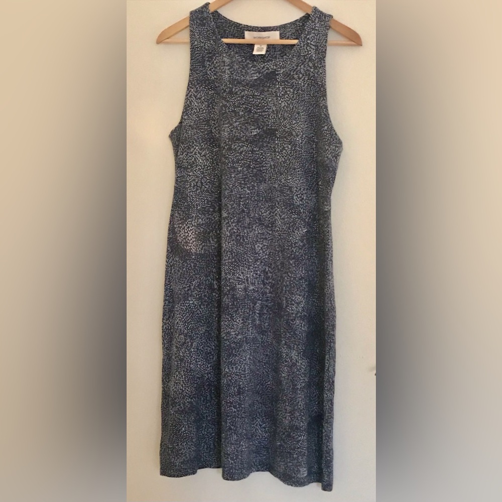 Sleeveless Navy Speckled Dress